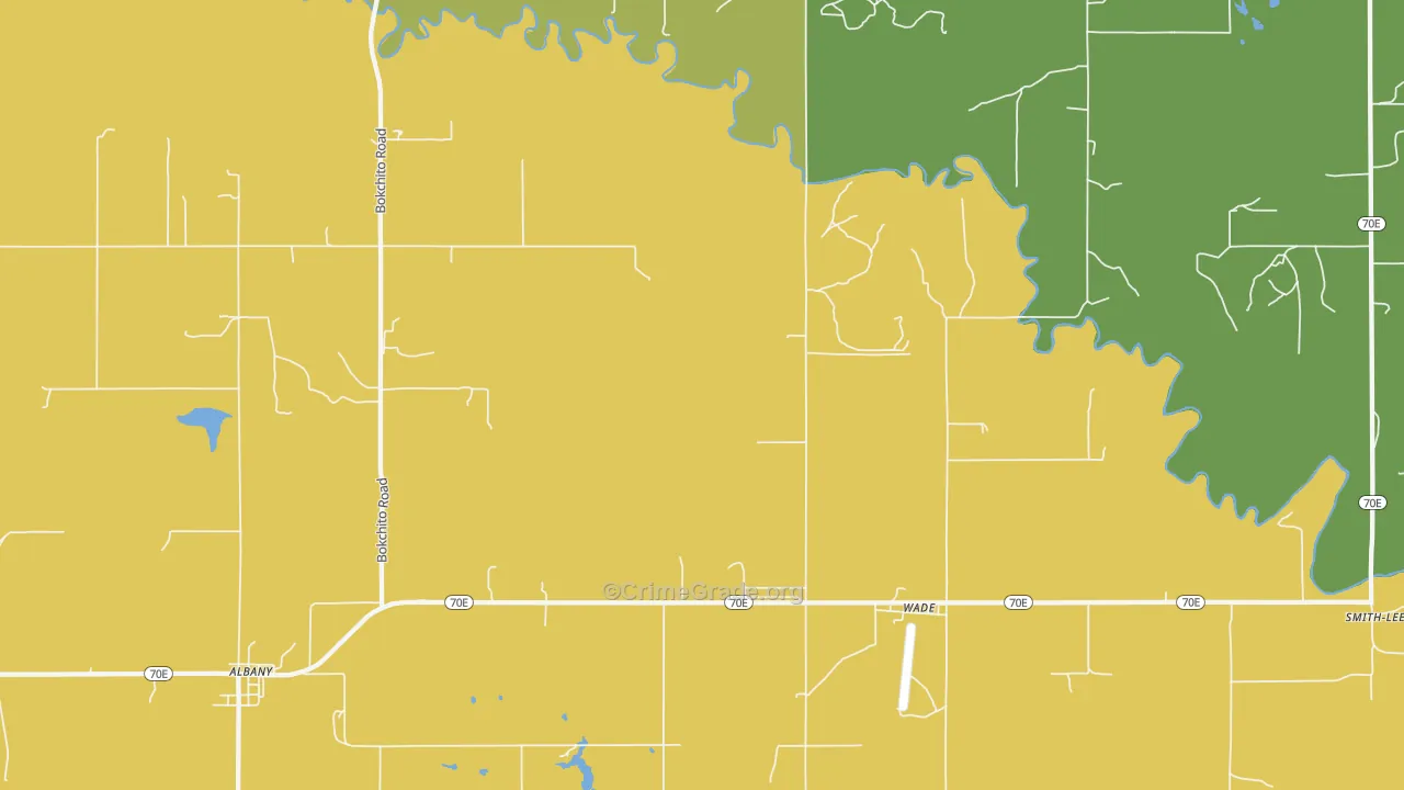 Wade, OK Map of Vehicle Theft Rates