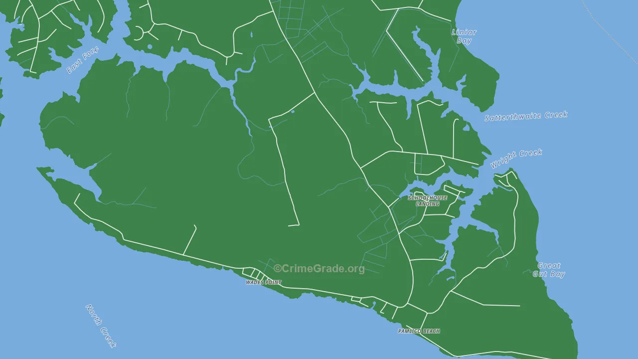 Wades Point, NC Map of Vehicle Theft Rates
