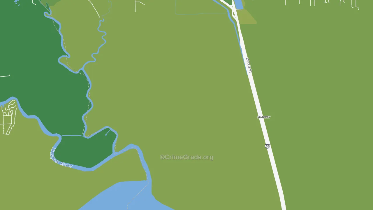 Wadesboro, LA Map of Vehicle Theft Rates
