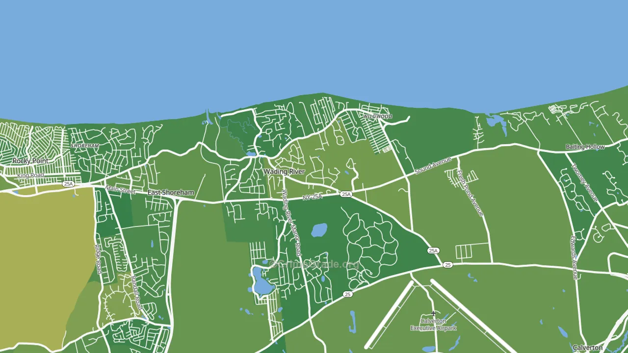 Wading River, NY Map of Vehicle Theft Rates