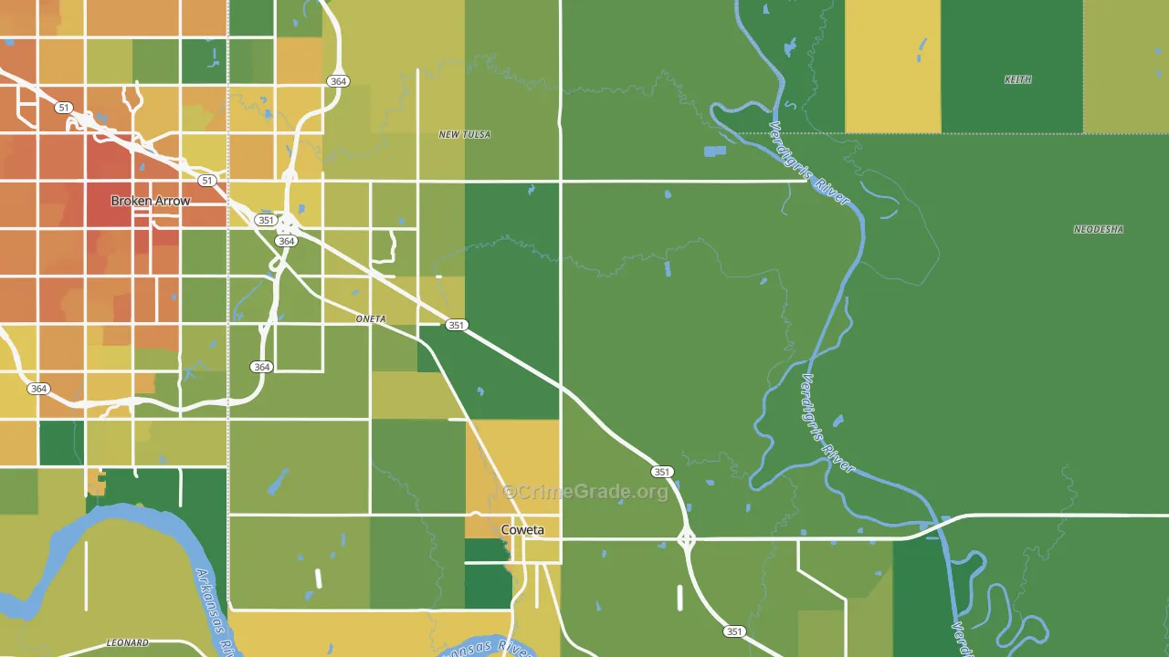 Wagoner County, OK Map of Vehicle Theft Rates