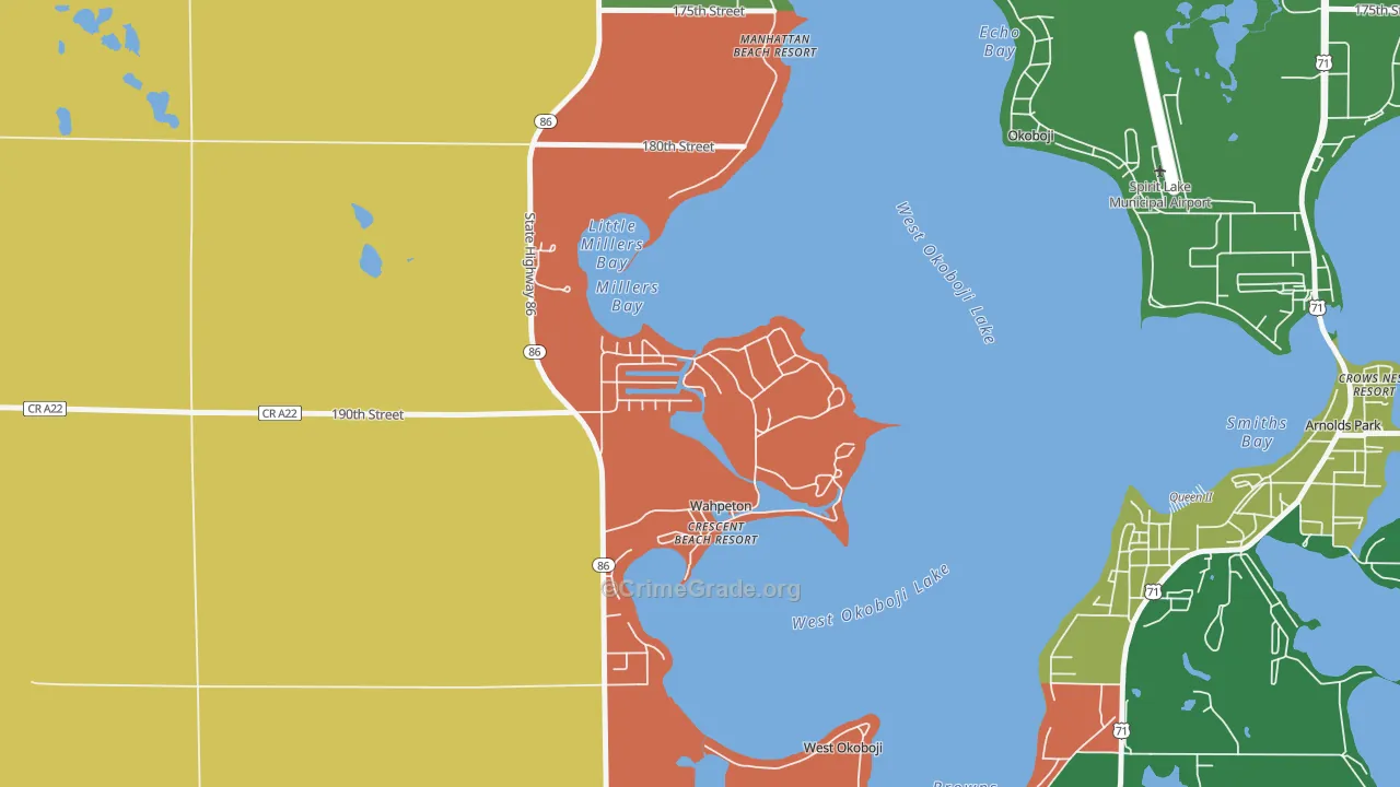 Wahpeton, IA Map of Vehicle Theft Rates