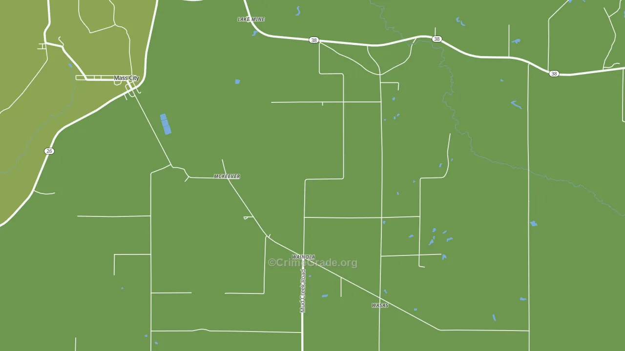 Wainola, MI Map of Vehicle Theft Rates