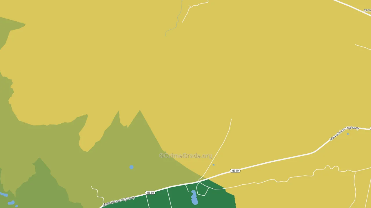 Waipio, HI Map of Vehicle Theft Rates