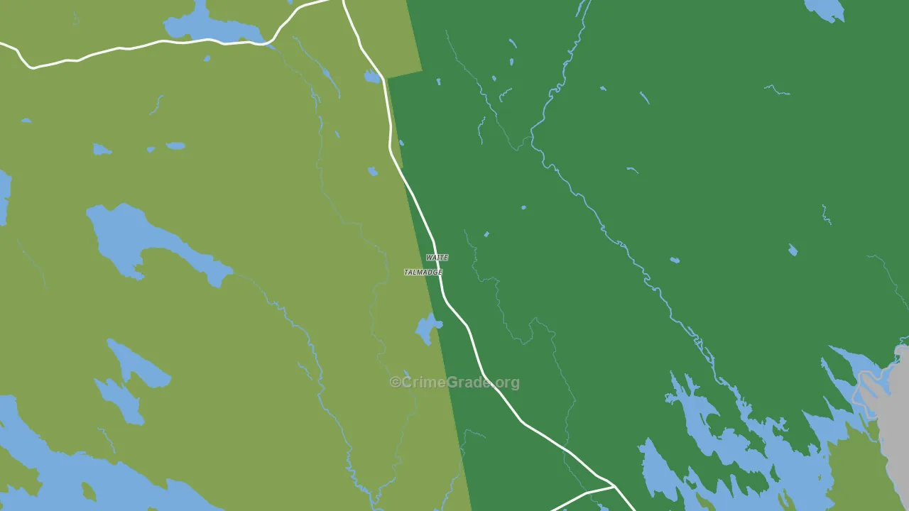 Waite, ME Map of Vehicle Theft Rates