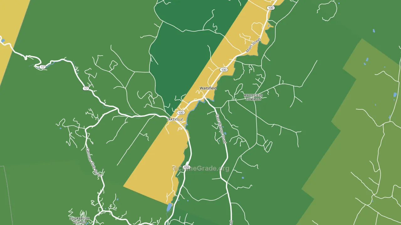 Waitsfield, VT Map of Vehicle Theft Rates