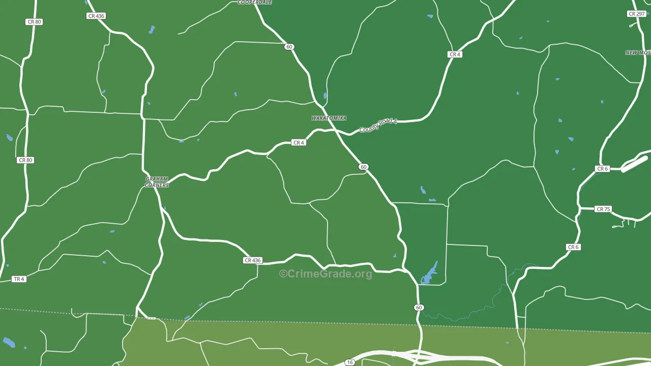 Wakatomika, OH Map of Vehicle Theft Rates