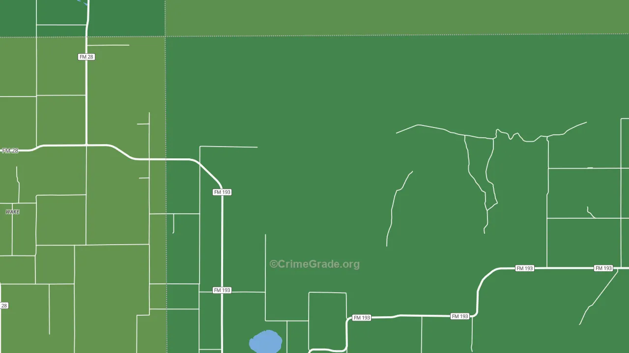 Wake, TX Map of Vehicle Theft Rates