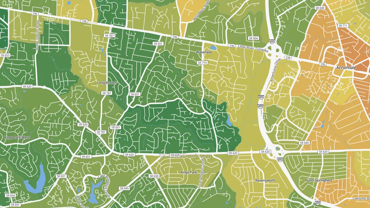 Wakefield Park, Annandale, VA Map of Vehicle Theft Rates
