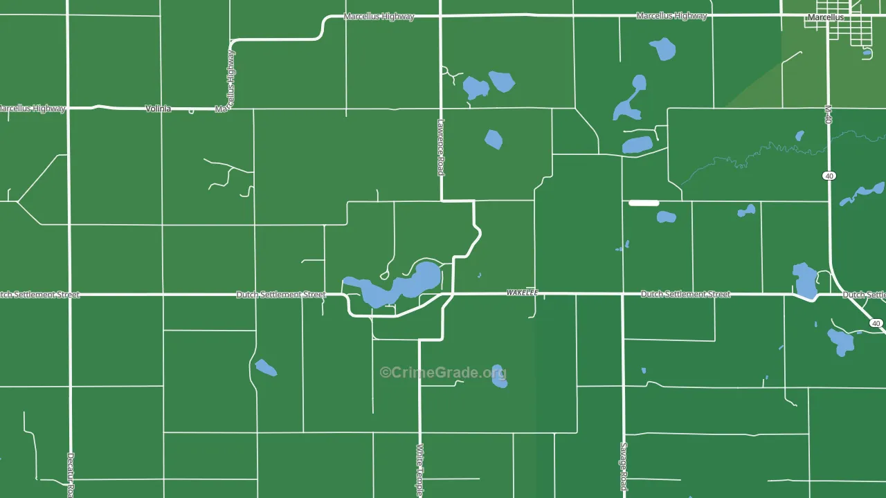 Wakelee, MI Map of Vehicle Theft Rates