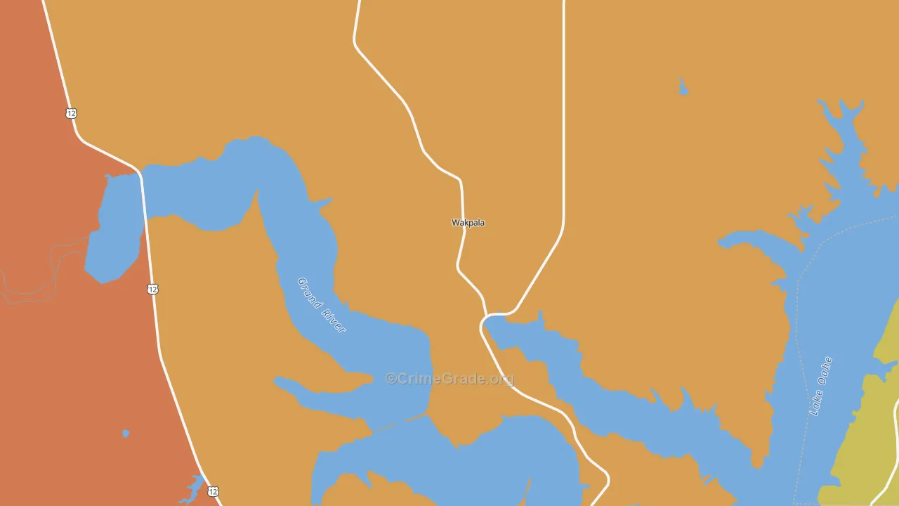 Wakpala, SD Map of Vehicle Theft Rates