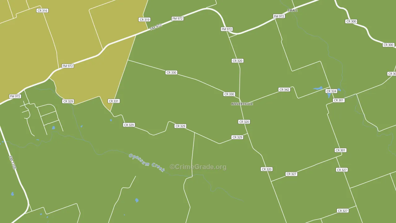 Walburg, TX Map of Vehicle Theft Rates