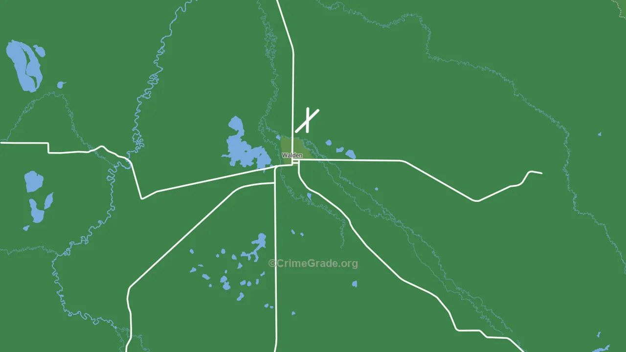 Walden, CO Map of Vehicle Theft Rates