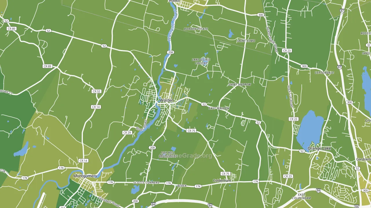 Walden, NY Map of Vehicle Theft Rates