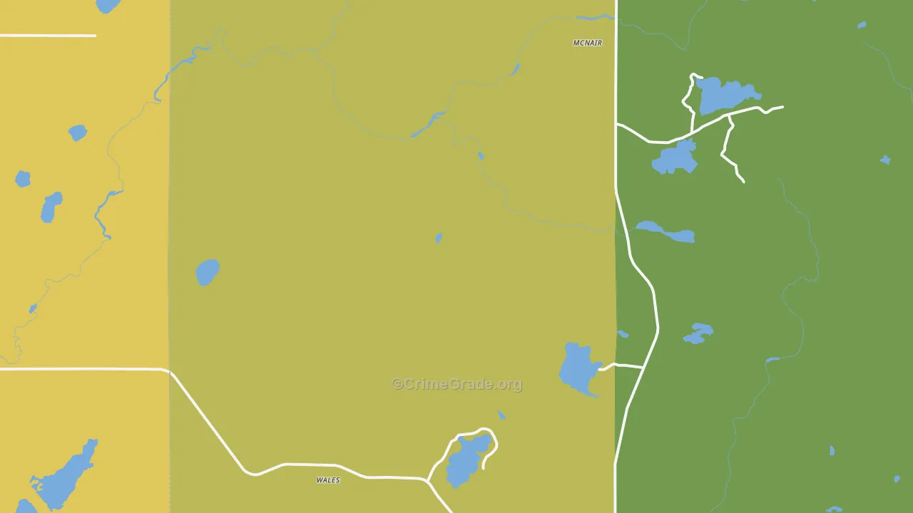 Wales, MN Map of Vehicle Theft Rates