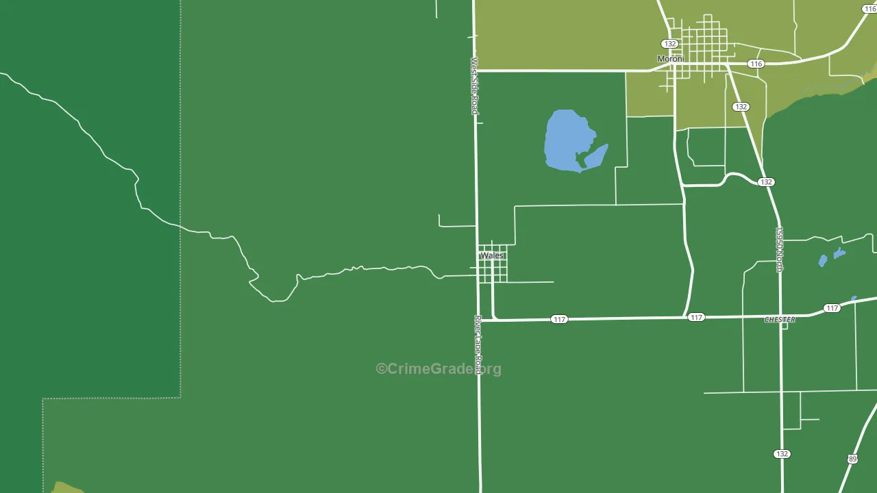 Wales, UT Map of Vehicle Theft Rates