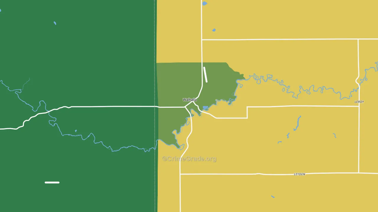Walhalla, ND Map of Vehicle Theft Rates