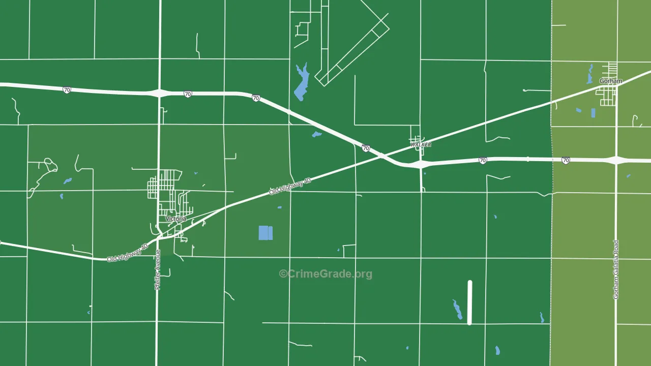 Walker, KS Map of Vehicle Theft Rates