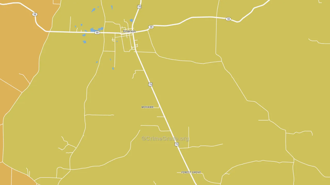 Walkerville, AR Map of Vehicle Theft Rates