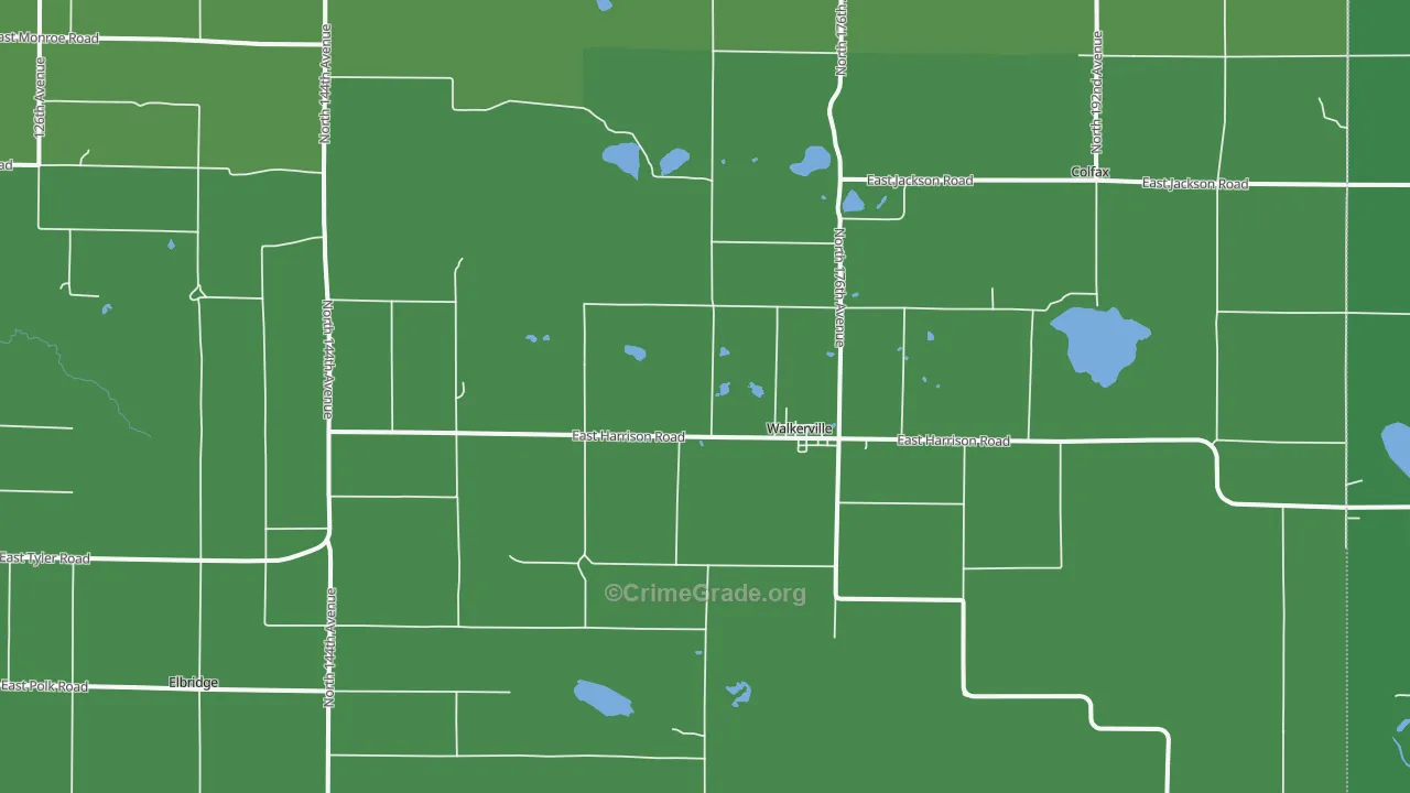 Walkerville, MI Map of Vehicle Theft Rates