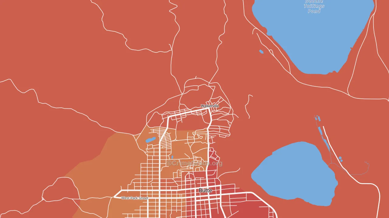 Walkerville, MT Map of Vehicle Theft Rates