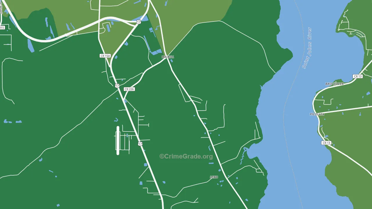 Walkill, FL Map of Vehicle Theft Rates