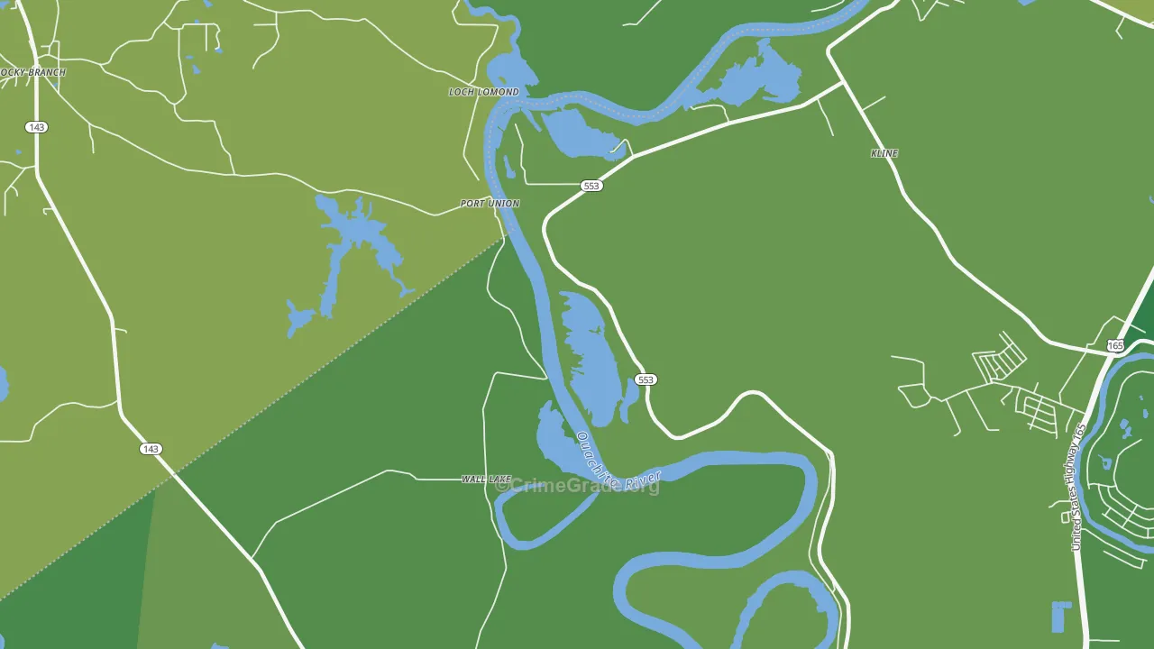 Wall Lake, LA Map of Vehicle Theft Rates