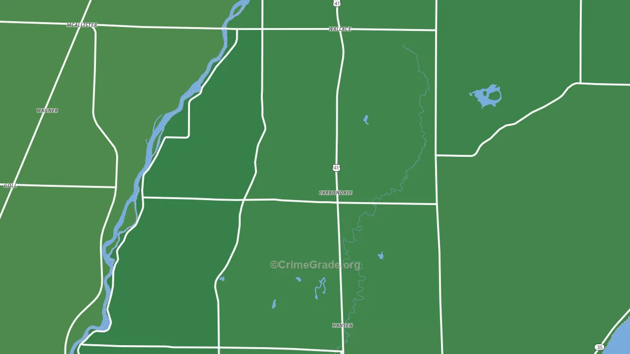 Wallace, MI Map of Vehicle Theft Rates