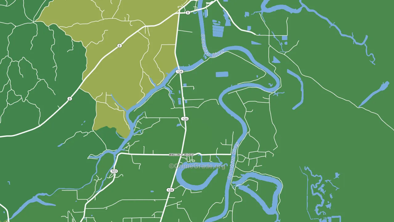 Wallace Ridge, LA Map of Vehicle Theft Rates