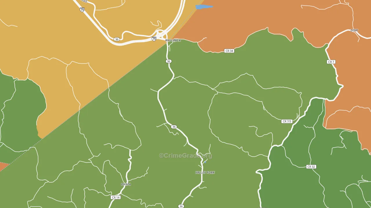 Wallback, WV Map of Vehicle Theft Rates