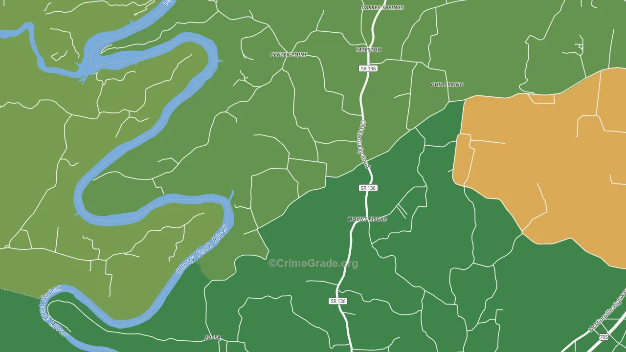 Walling, TN Map of Vehicle Theft Rates