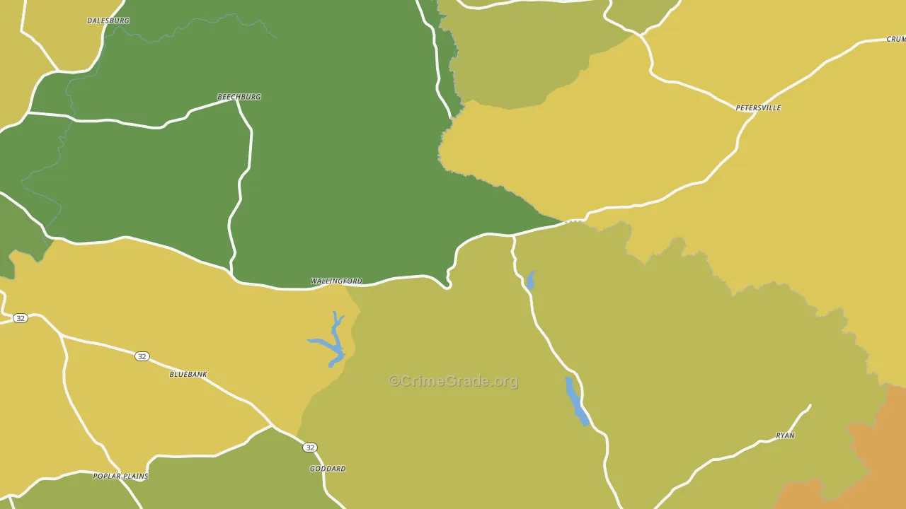 Wallingford, KY Map of Vehicle Theft Rates