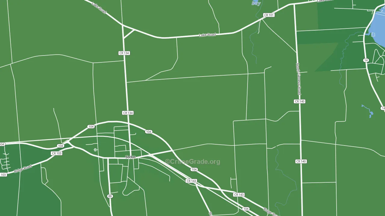 Wallington, NY Map of Vehicle Theft Rates