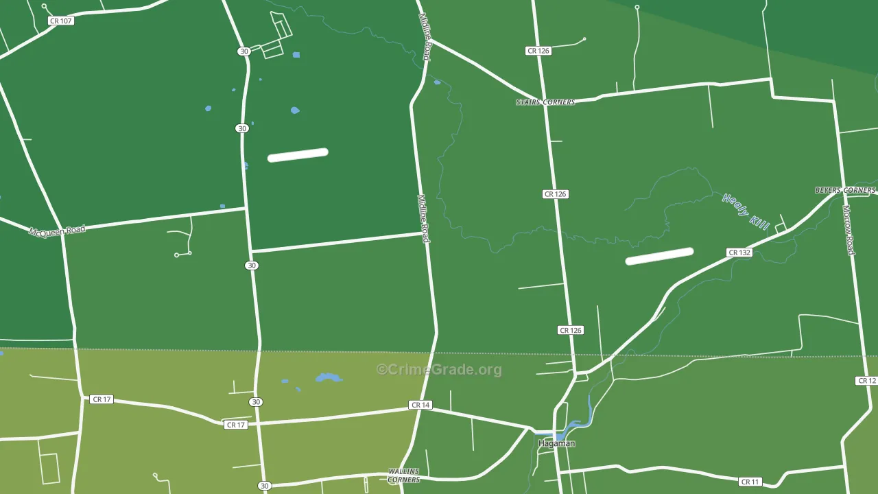 Wallins Corner, NY Map of Vehicle Theft Rates