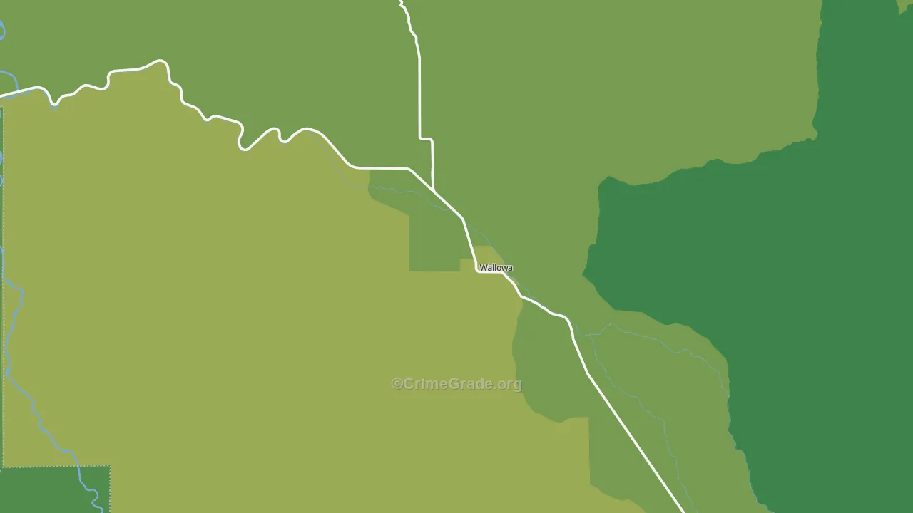 Wallowa, OR Map of Vehicle Theft Rates