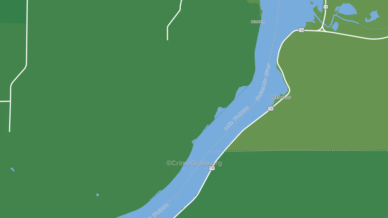 Wallula Junction, WA Map of Vehicle Theft Rates