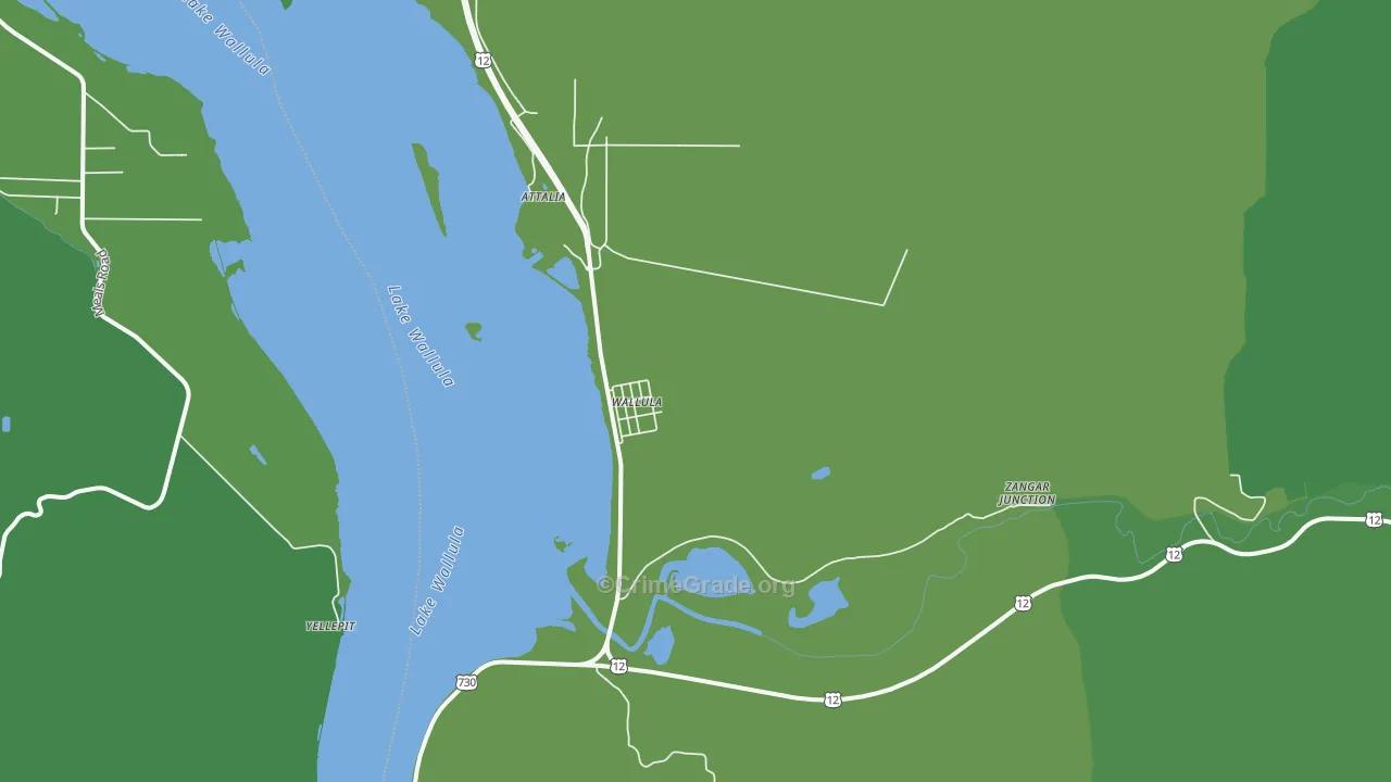 Wallula, WA Map of Vehicle Theft Rates