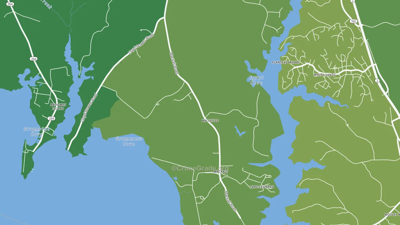 Wallville, MD Map of Vehicle Theft Rates
