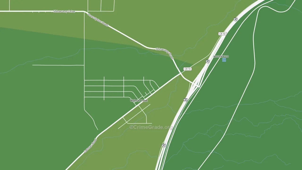 Walnut Creek, AZ Map of Vehicle Theft Rates