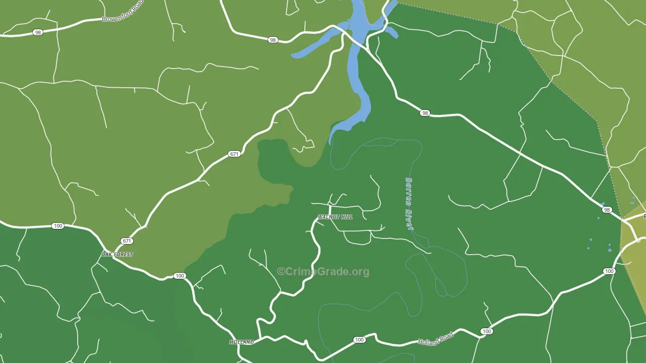 Walnut Hill, KY Map of Vehicle Theft Rates