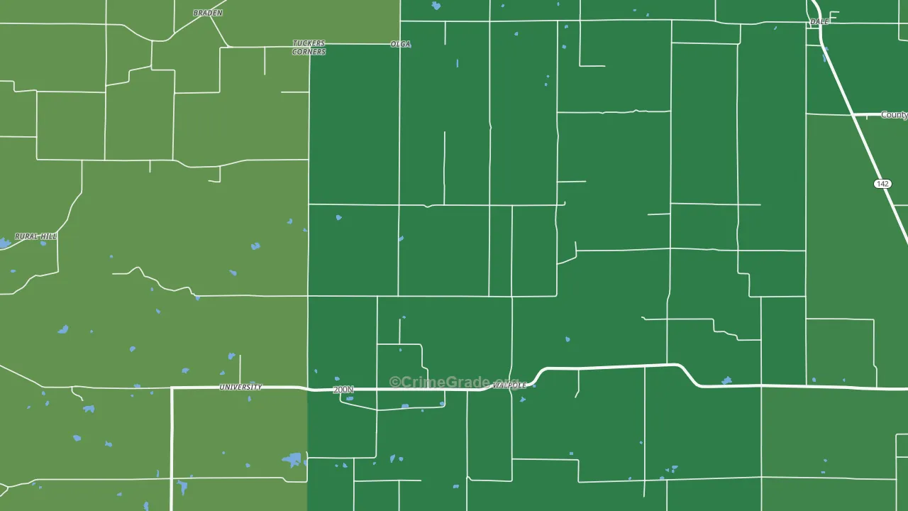 Walpole, IL Map of Vehicle Theft Rates