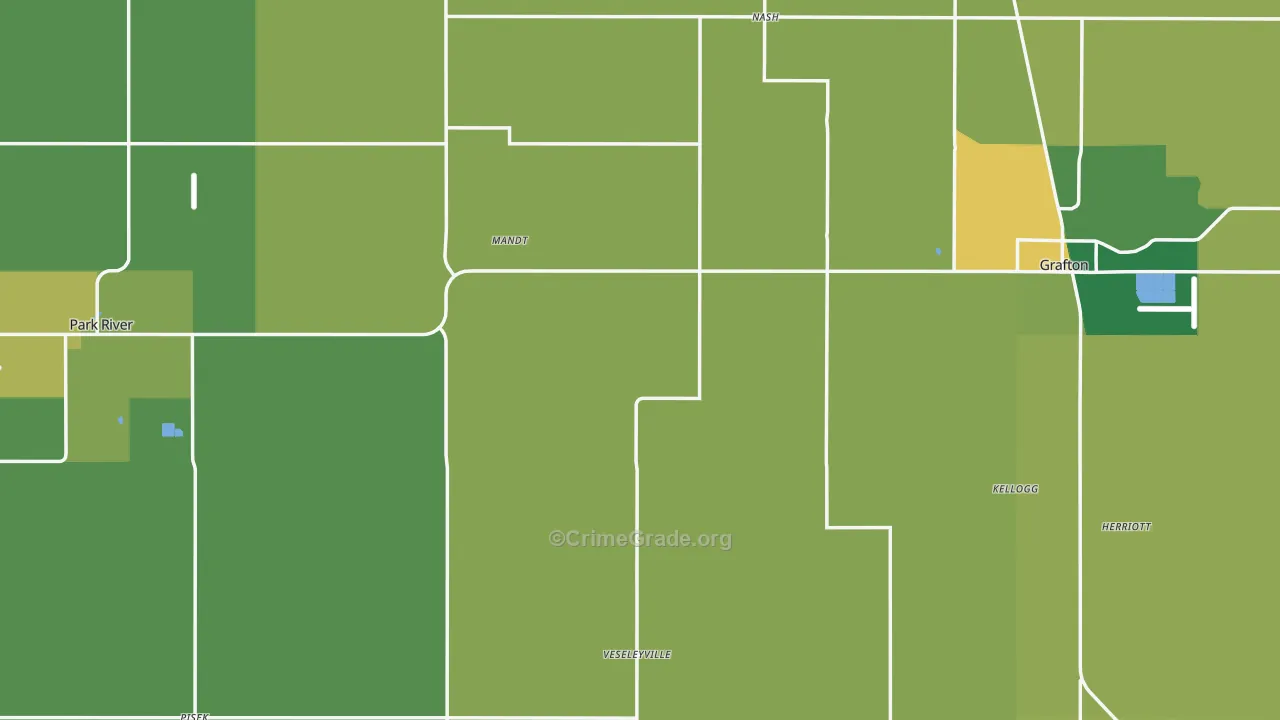 Walsh County, ND Map of Vehicle Theft Rates