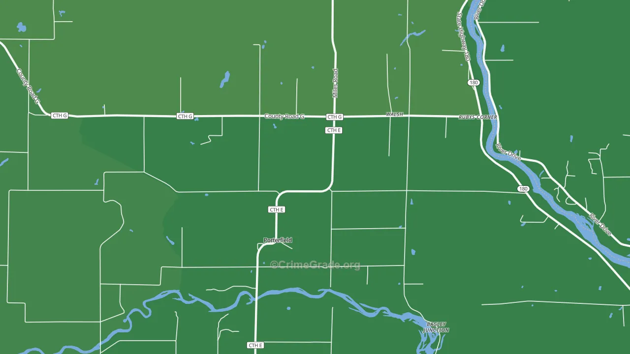 Walsh, WI Map of Vehicle Theft Rates
