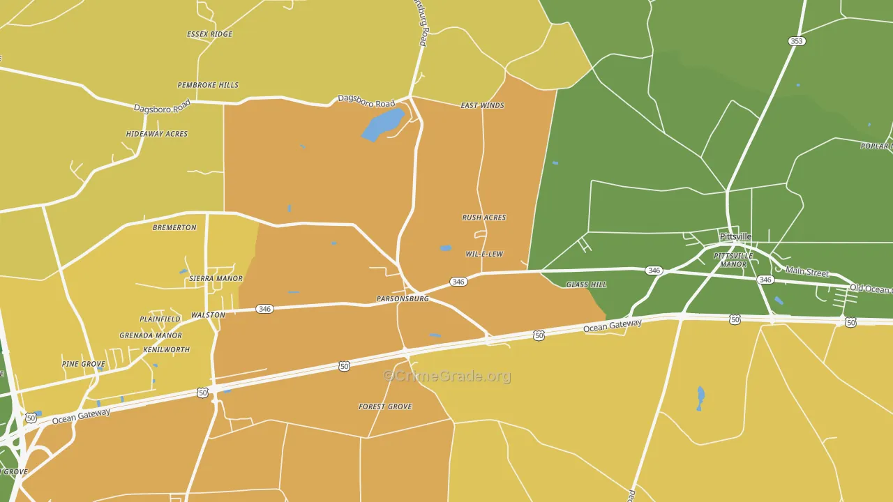 Walston, MD Map of Vehicle Theft Rates