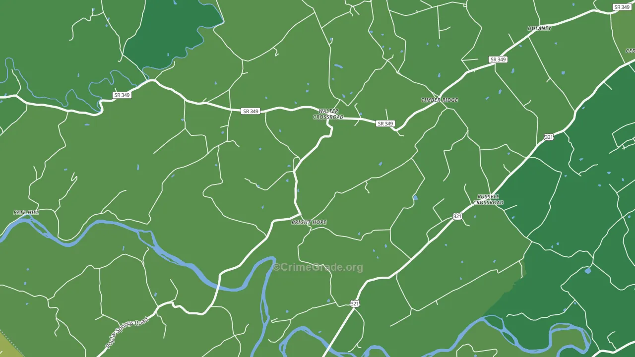 Walter Crossroad, TN Map of Vehicle Theft Rates