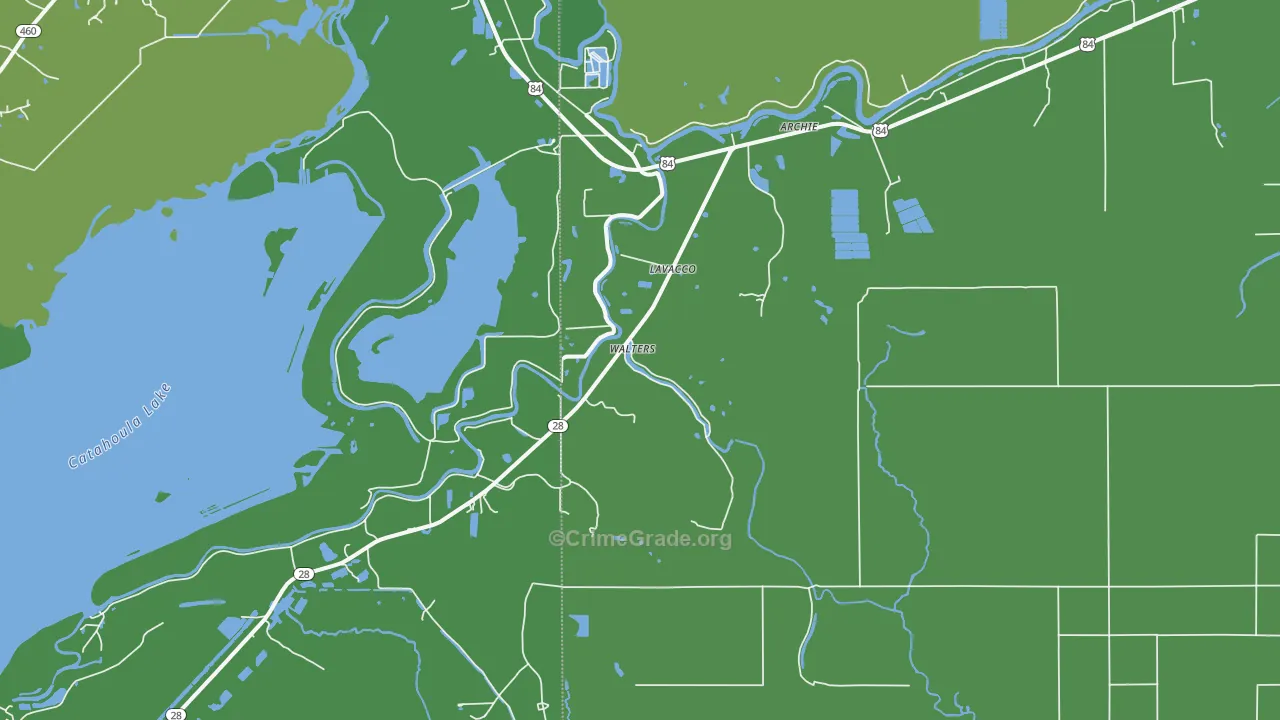 Walters, LA Map of Vehicle Theft Rates