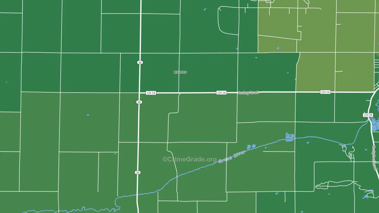 Walton, IL Map of Vehicle Theft Rates