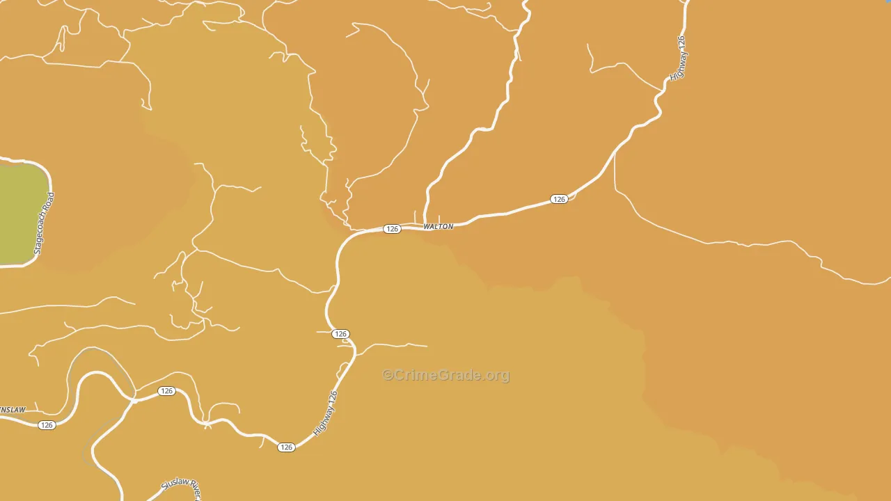 Walton, OR Map of Vehicle Theft Rates