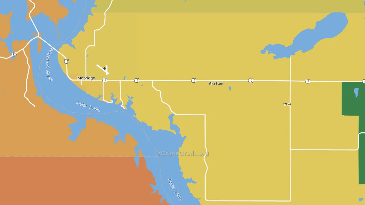 Walworth County, SD Map of Vehicle Theft Rates