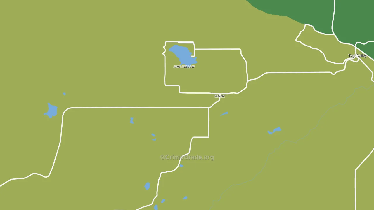 Wamic, OR Map of Vehicle Theft Rates